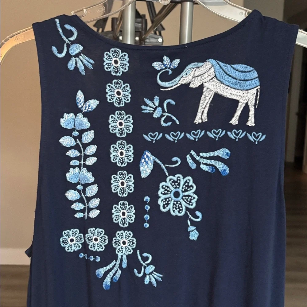 Johnny Was V-Neck Drawstring Knit Dress (Size M) - Picture 5 of 14